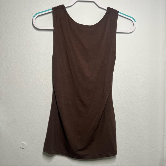 White House Black Market Brown Drape Tank - Picture 2 of 6
